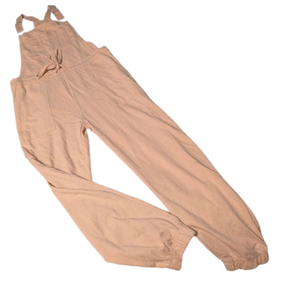 WALLFLOWER Pink Jogger Style Overalls Adj Straps Pckts Drawcord Waist Stretch LG - Picture 3 of 15
